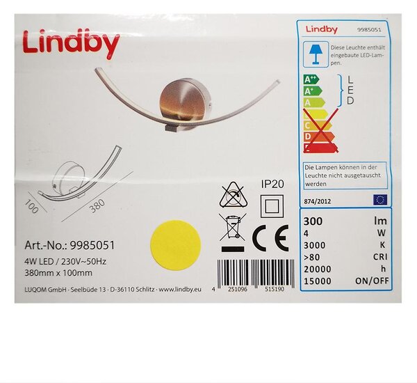 Lindby - Φωτιστικό τοίχου LED IVEN LED/7W/230V