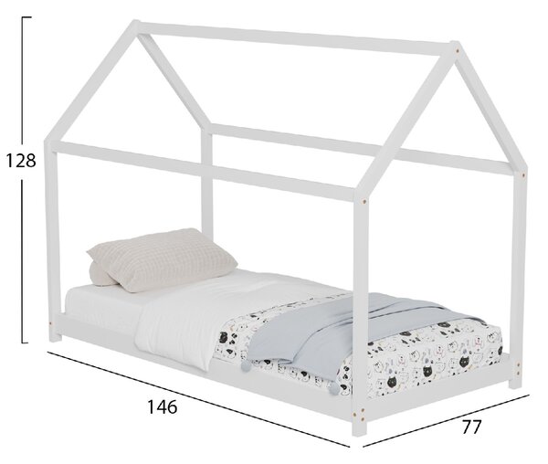 ΚΡΕΒΑΤΙ ΠΑΙΔΙΚΟ PEPE HM678.03 τ.MONTESSORI ΞΥΛΟ ΠΕΥΚΟ ΛΕΥΚΟ- 140x70εκ