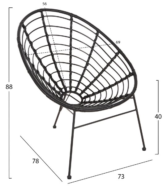 ΣΕΤ ΕΞΩΤΕΡΙΚΟΥ ΧΩΡΟΥ 3ΤΜΧ ALLEGRA HM21047.12 ΜΑΥΡΟ ΣΥΝΘ.RATTAN & ΜΕΤΑΛΛΟ