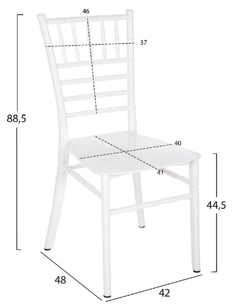 ΚΑΡΕΚΛΑ ΠΟΛΥΠΡΟΠΥΛΕΝΙΟΥ CATERING TIFFANY NEW HM8058.03 ΛΕΥΚΗ 41.2x49.7x89Υεκ