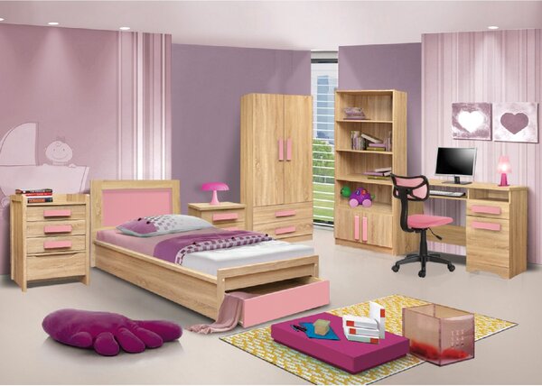 ΚΡΕΒΑΤΙ ΜΕ ΣΥΡΤΑΡΙ PLAYROOM HM330.02 SONAMA-ΡΟΖ 90Χ190εκ