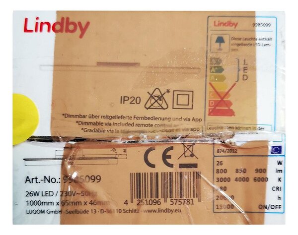 Lindby - LED Dimmable φωτιστικό οροφής IBBE LED/26W/230V Wi-Fi Tuya