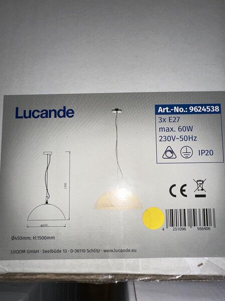 Lucande - Κρεμαστό φωτιστικό οροφής LOURENCO 3xE27/60W/230V