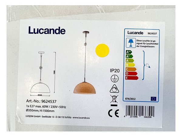 Lucande - Κρεμαστό φωτιστικό οροφής LOURENCO 1xE27/60W/230V