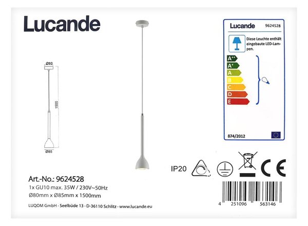 Lucande - Κρεμαστό φωτιστικό οροφής NORDWIN 1xGU10/35W/230V