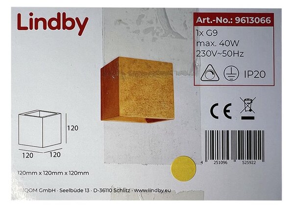 Lindby - Φωτιστικό τοίχου YADE 1xG9/20W/230V