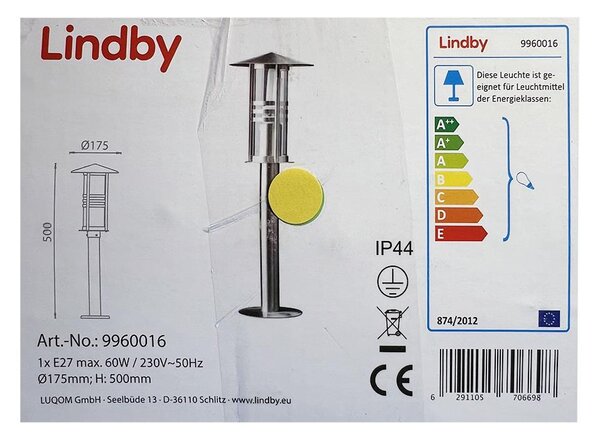 Lindby - Φωτιστικό εξωτερικού χώρου ERINA 1xE27/60W/230V IP44