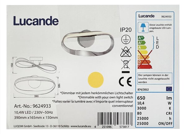 Lucande - LED Φωτιστικό τοίχου XALIA LED/10,4W/230V