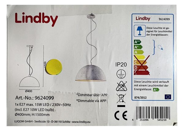 Lindby - LED RGB Κρεμαστό φωτιστικό οροφής ντιμαριζόμενο CAROLLE LED/10W/230V