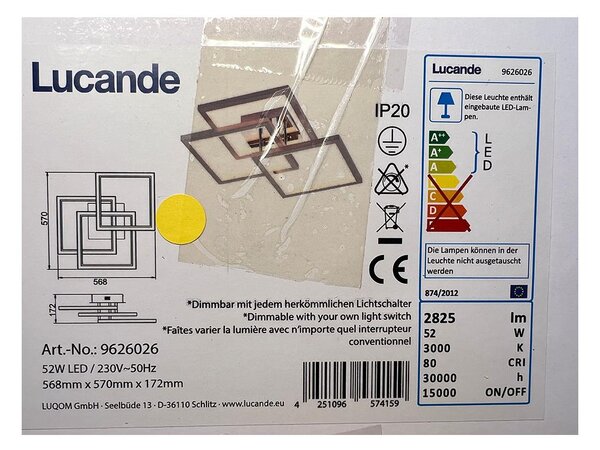 Lucande - LED Dimmable φωτιστικό οροφής AVILARA LED/52W/230V