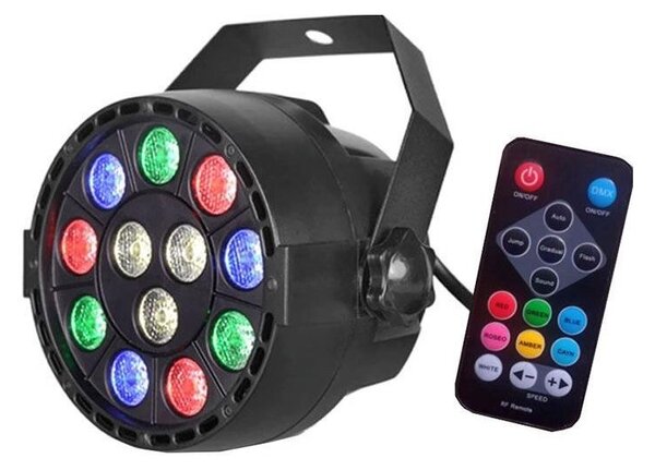 LED Disco προβολέας LED/12W/230V πολύχρωμος + τηλεχειριστήριο