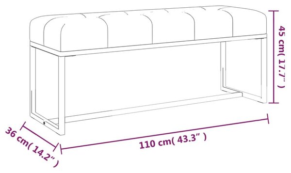 Πάγκος Σκούρο Πράσινο 110 x 36 x 45 εκ. Βελούδινος - Πράσινο