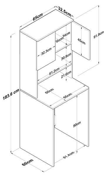 Σετ μπάνιου Rasmus pakoworld ανθρακί-φυσικό 65x60x183.6εκ