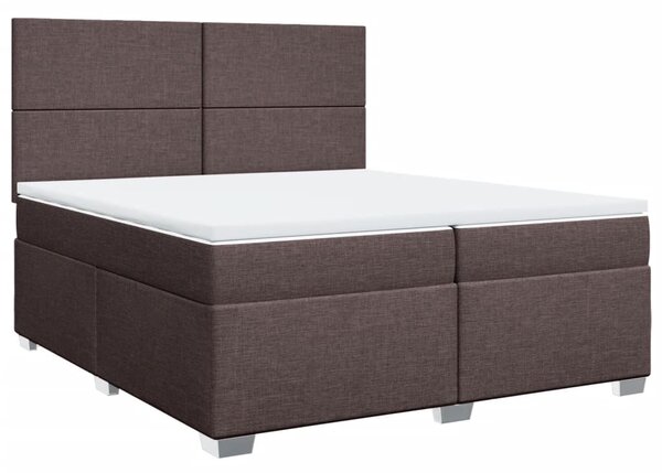 VidaXL Κρεβάτι Boxspring με Στρώμα Σκούρο Καφέ 200x200 εκ. Υφασμάτινο