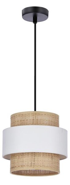 Κρεμαστό φωτιστικό οροφής RATTAN 1xE27/40W/230V λευκό/καφέ