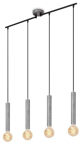 Briloner - Κρεμαστό φωτιστικό οροφής LONGA 4xE27/60W/230V ασημί