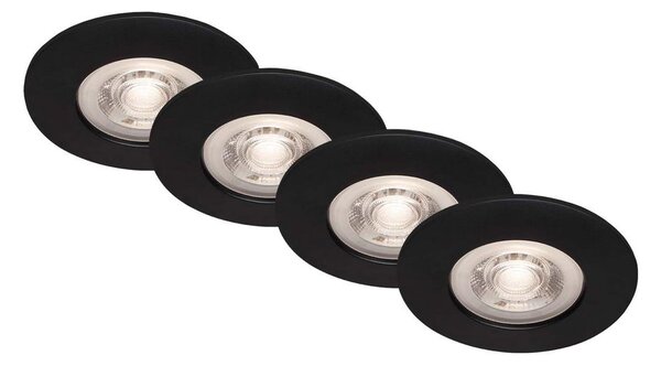 Brilo - ΣΕΤ 4x Κρεμαστό φωτιστικό οροφής μπάνιου LED LED/4,9W/230V IP44 μαύρο