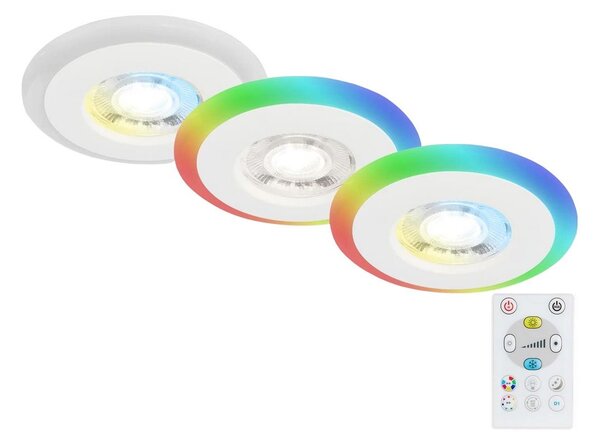 Briloner - ΣΕΤ 3x LED RGBW Dimmable φωτιστικό μπάνιου LED/5W/230V IP44+ RC