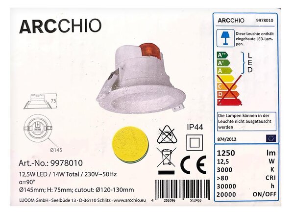 Arcchio - Κρεμαστό φωτιστικό οροφής LED ARIAN LED/12,5W/230V