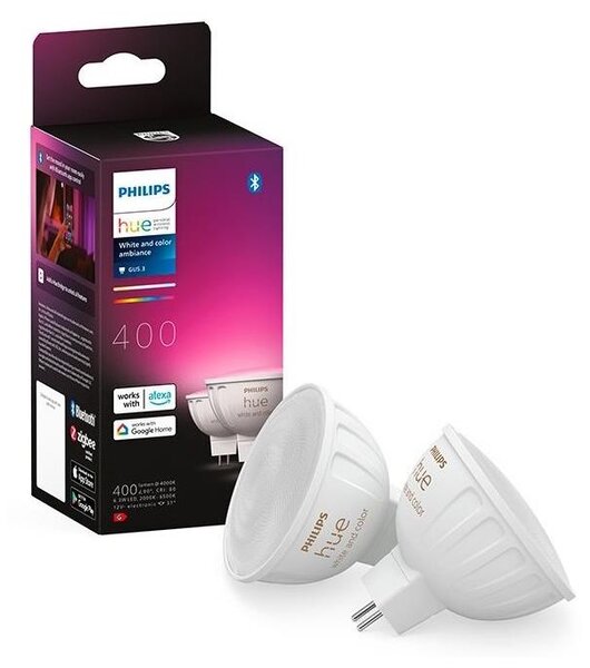 ΣΕΤ 2x Λάμπα LED RGBW Dimmable Philips Hue WACA GU5,3/MR16/6,3W/12V