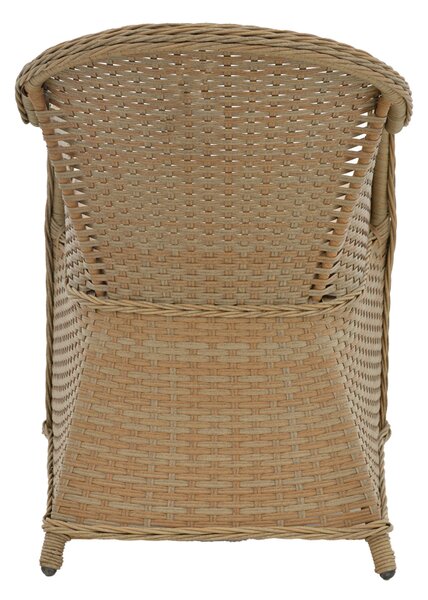 Πολυθρόνα κήπου Hadrian pakoworld rattan καφέ- textilene μπεζ 70x57x85εκ