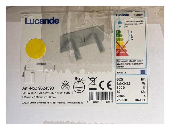 Lucande - Φωτιστικό τοίχου LED MAGYA 2xLED/2,5W/230V + 2xLED/1W/230V