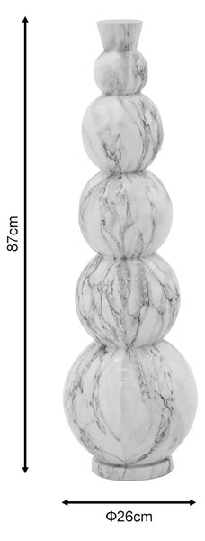 Βάζο Lopel Inart λευκό μαρμάρου μέταλλο Φ26x87εκ