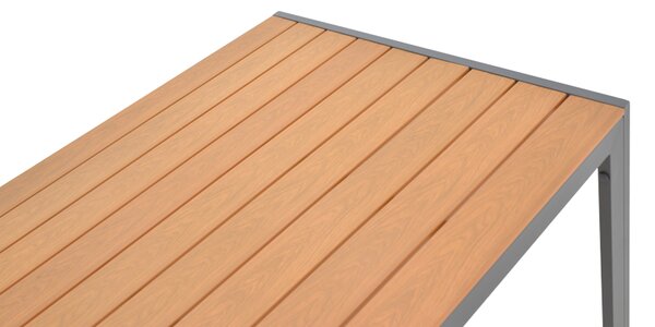 Τραπέζι Nares pakoworld αλουμίνιο ανθρακί-plywood φυσικό 180x90x72.5εκ