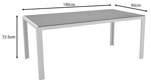 ΤΡΑΠΕΖΙ NARES PAKOWORLD ΑΛΟΥΜΙΝΙΟ ΛΕΥΚΟ-PLYWOOD ΦΥΣΙΚΟ 180X90X72.5ΕΚ