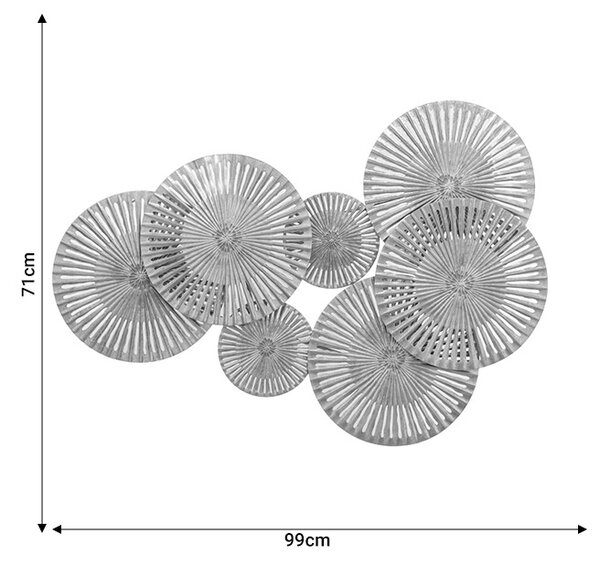 Διακοσμητικό τοίχου Circlie pakoworld χρυσό μέταλλο 99x4x71εκ