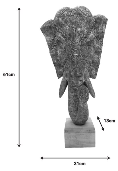 ΕΠΙΤΡΑΠΕΖΙΟ ΔΙΑΚΟΣΜΗΤΙΚΟ ΕΛΕΦΑΝΤΑΣ ZAP INART ΧΡΥΣΟ ΜΑΝΓΚΟ ΞΥΛΟ 31X13X61ΕΚ