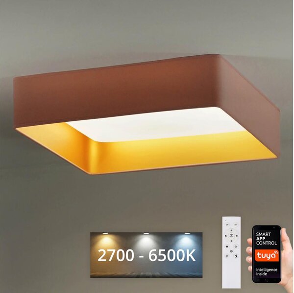 Brilagi-LED Φωτιστικό dimming VELVET SQUARE LED/36W/230V Wi-Fi Tuya+RC ροζ