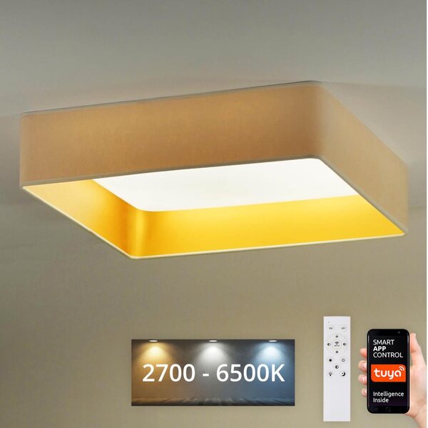 Brilagi-LED Φωτιστικό dimming VELVET SQUARE LED/36W/230V Wi-Fi Tuya+RC κρεμ