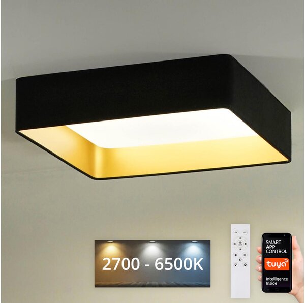 Brilagi-LED Φωτιστικό dimming VELVET SQUARE LED/36W/230V Wi-Fi Tuya+RC μαύρο