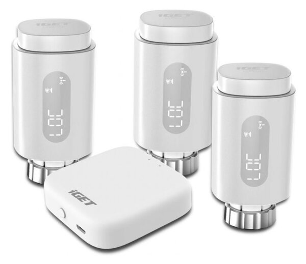 SET 3x Smart θερμοστατικές κεφαλές + smart συσκευή gateway GW1 Wi-Fi Zigbee