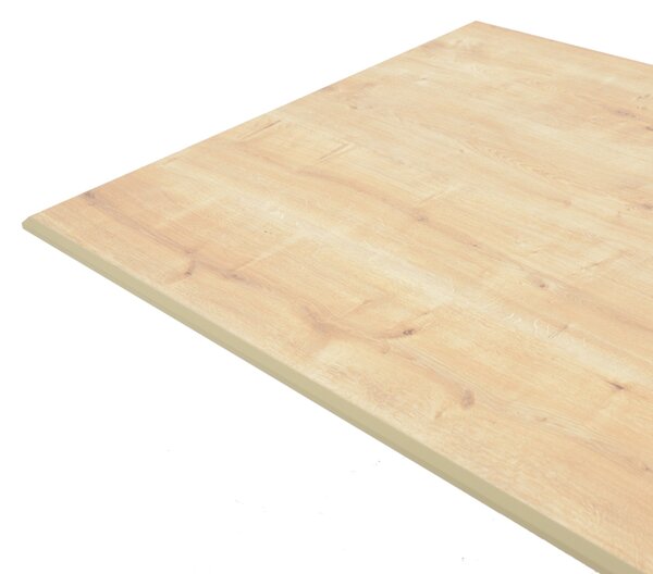 Τραπέζι Dinny pakoworld oak mdf-μαύρο μέταλλο 180x90x75εκ