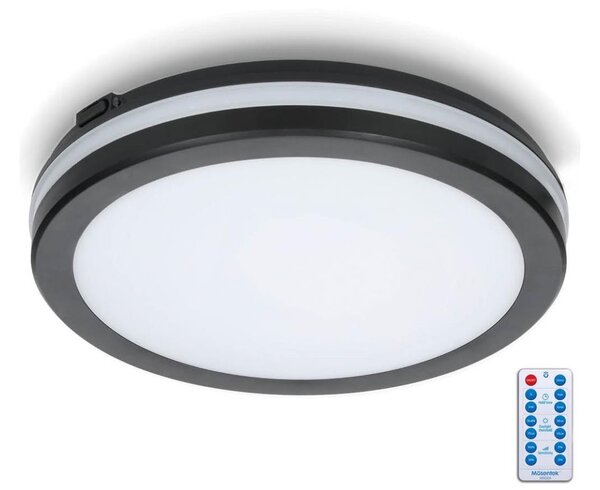 Φωτιστικό οροφής μπάνιου LED με αισθητήρα LED/18W/230V διάμετρος 30 cm μαύρο + RC