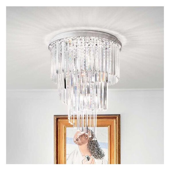 Ideal Lux - Πλαφονιέρα οροφής κρυστάλλινη CARLTON 12xE14/40W/230V χρώμιο