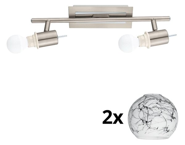 Eglo - LED Σποτ MY CHOICE 2xE14/4W/230V χρώμιο/λευκό/μαύρο