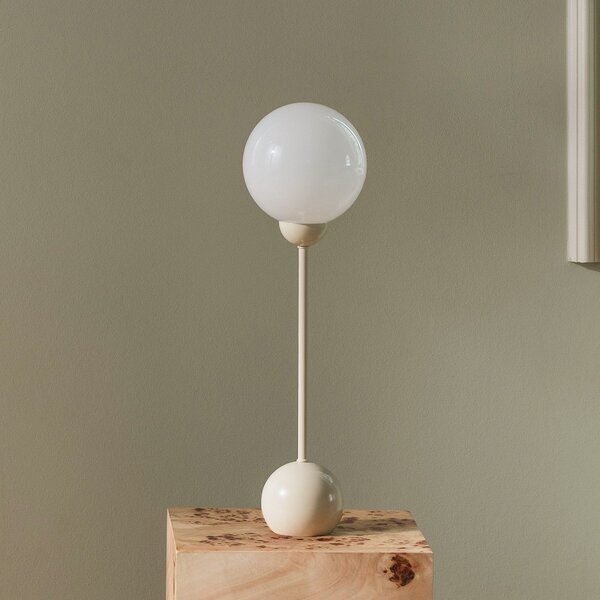 Globen Lighting Επιτραπέζιο φωτιστικό Ripley μπεζ, ύψος 52 εκ., σίδερο/γυαλί, Μπεζ, Σαλόνι / τραπεζαρία, Μέταλλο, σχεδιασμός