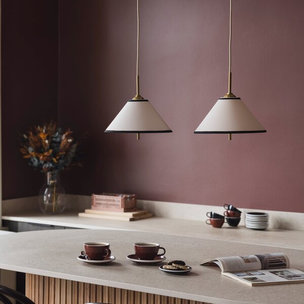 Globen Lighting Κρεμαστό φωτιστικό IRIS 25, κρεμ χρώμα, Ø 25 cm, ρυθμιζόμενος, Μπεζ, Σαλόνι / τραπεζαρία, Ύφασμα / Κλωστοϋφαντουργία, Σκανδιναβικό