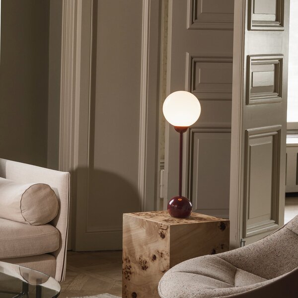 Globen Lighting Επιτραπέζιο φωτιστικό Ripley κόκκινο, ύψος 52 εκ., σίδερο/γυαλί, Κόκκινο, Σαλόνι / τραπεζαρία, Μέταλλο, σχεδιασμός