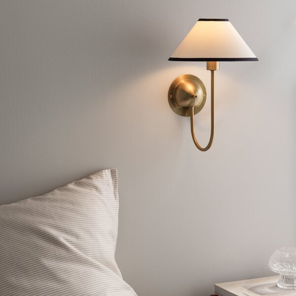 Globen Lighting Απλίκα IRIS, κρεμ, ύψος 32 εκ., Μπεζ, Σαλόνι / τραπεζαρία, Ύφασμα / Κλωστοϋφαντουργία, Σκανδιναβικό