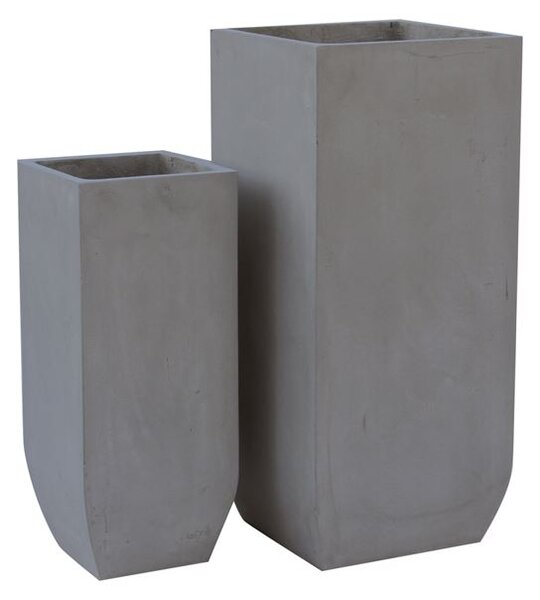 FLOWER POT-1 Set 2 τεμαχίων Cement Grey 25x25x60cm 35x35x80cm