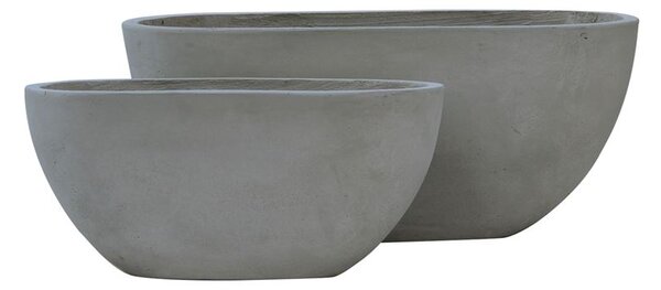 FLOWER POT-4 SET 2 ΤΕΜΑΧΙΩΝ CEMENT GREY