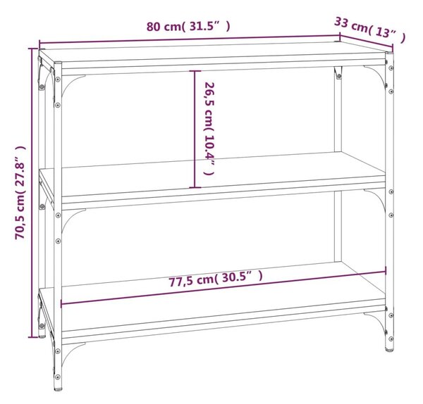 Βιβλιοθήκη Γκρι Sonoma 80 x 33 x 70,5 εκ. Επεξ. Ξύλο & Ατσάλι - Γκρι