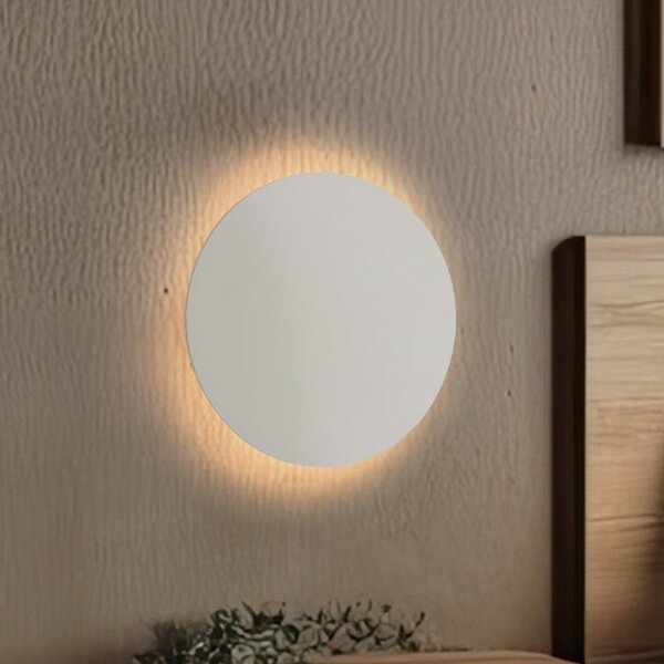TK Lighting Φωτιστικό τοίχου Luna, μπεζ, έμμεσο φως, Ø 30 cm, ατσάλι, ρυθμιζόμενος, Μπεζ, Σαλόνι / τραπεζαρία, Μέταλλο