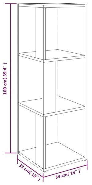 Γωνιακό Έπιπλο Καπνιστή Δρυς 33x33x100 εκ. Επεξεργασμένο Ξύλο - Καφέ