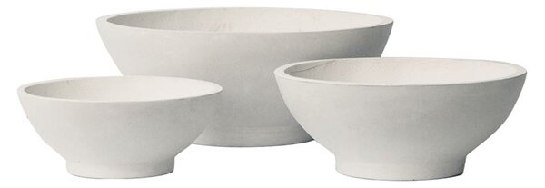 FLOWER POT-9 Set 3 τεμαχίων Απόχρωση Milk White Φ45x18 - Φ55x22 - Φ74x30cm