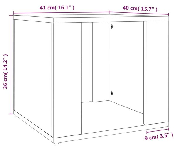 Κομοδίνο Καπνιστή Δρυς 41x40x36 εκ. από Επεξεργασμένο Ξύλο - Καφέ